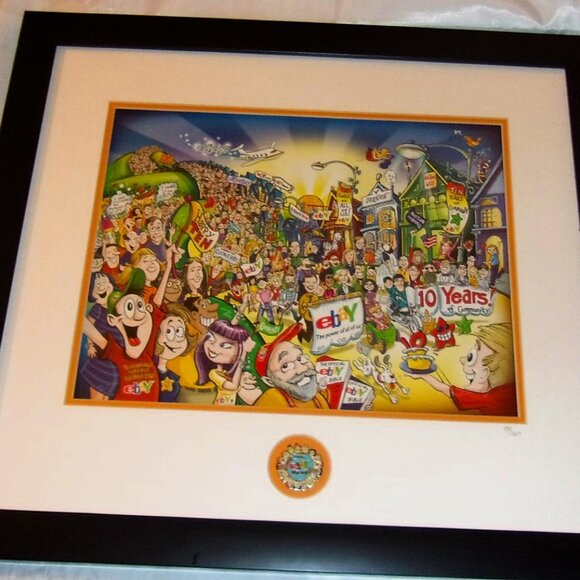 Original Limited Edition 2005 Ebay Live 10th Year Framed Lithograph w/ COA - Picture 1 of 4
